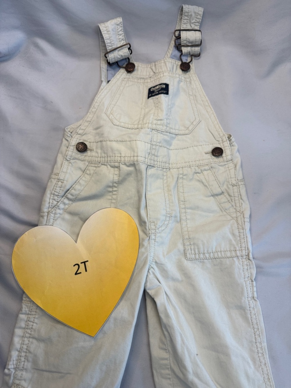 OshKosh B'gosh - Kids Gender Neutral Cream Overalls